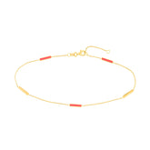 Neon Pink Enamel Alternating Bar Anklet